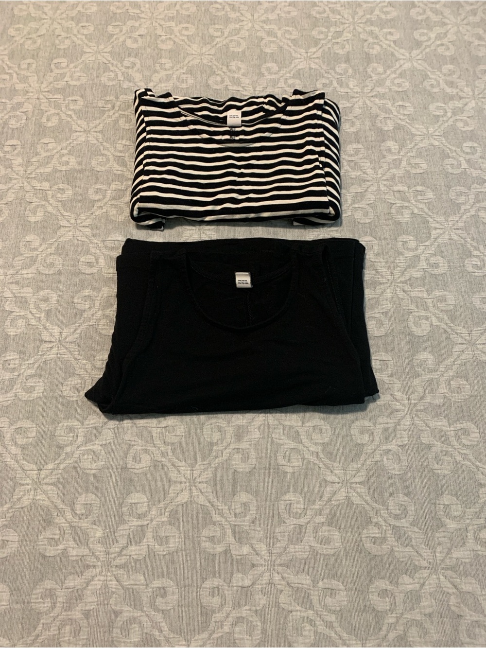 BUNDLE Old Navy Black-and-White Striped & Black Tank Swing Dress (Size S)